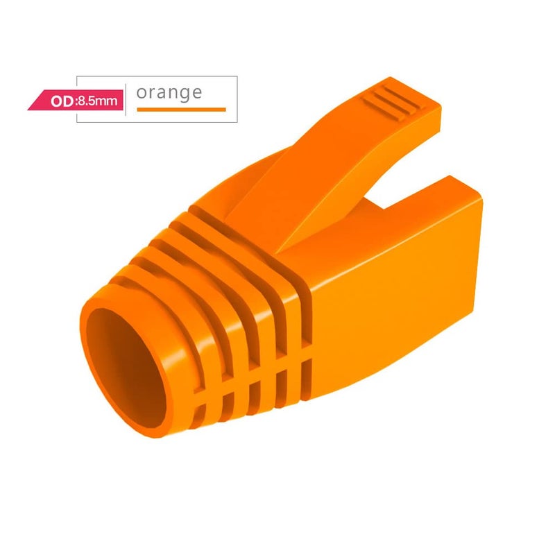 VIVOCH 50 Pcs Cat7 Cat7A Cat8 Strain Relief Boot, RJ45 Plug Connector Cover Modular Network Plug Cap Cable Connector Boots, Orange - Image 2